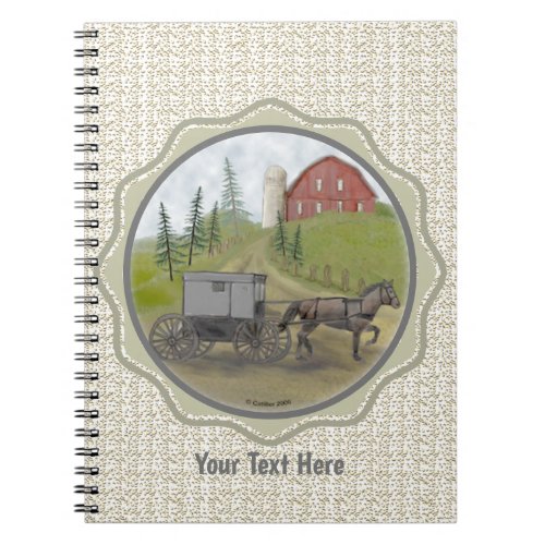 Amish Buggy Visiting custom name Notebook