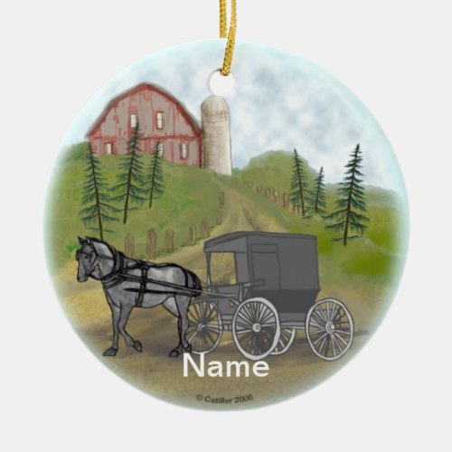 Amish Buggy Visiting ornament