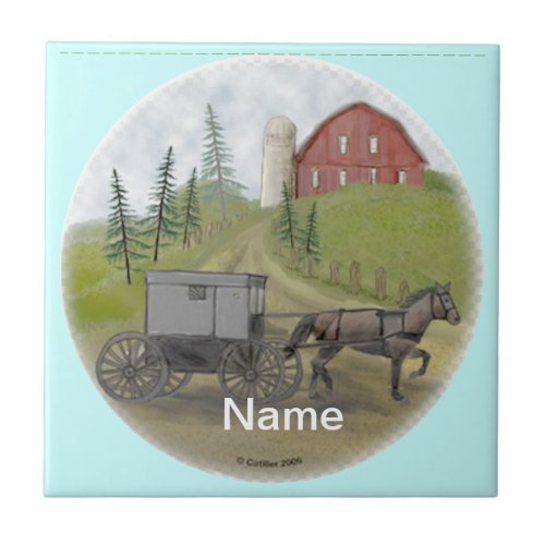 Amish Buggy Visiting  tile