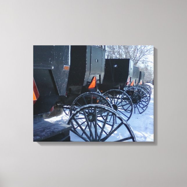 Amish Carts Canvas Print (Front)