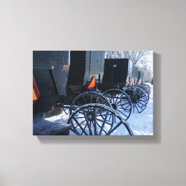 Amish Carts Canvas Print (Front)