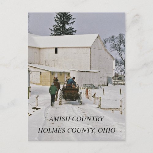 AMISH COUNTRY HOLMES COUNTY OHIO postcard