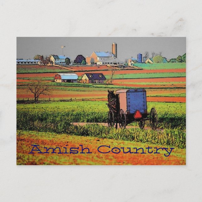 Amish Country Landscape Postcard (Front)