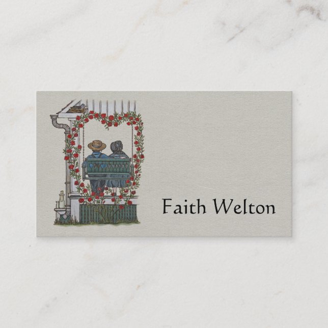 Amish Couple On Porch Swing Business Card (Front)