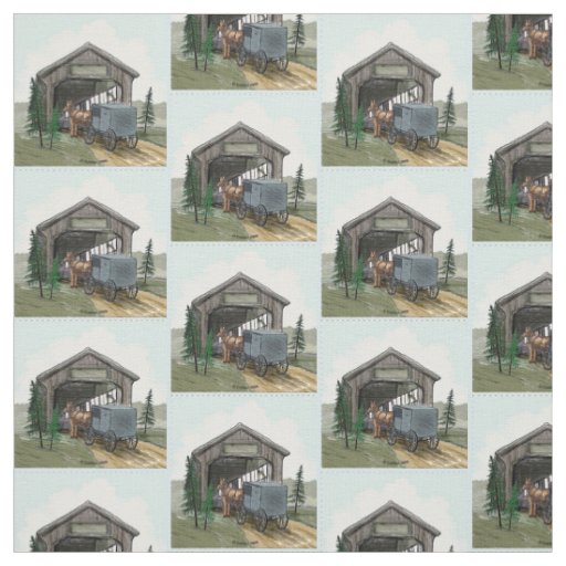 Amish Covered Bridge Fabric