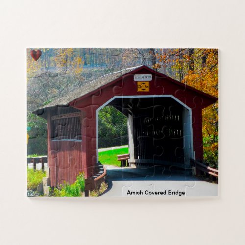 Amish Covered Bridge Jigsaw Puzzle