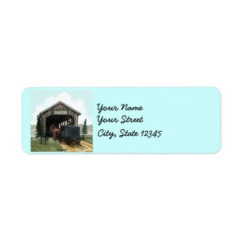 Amish Covered Bridge Label