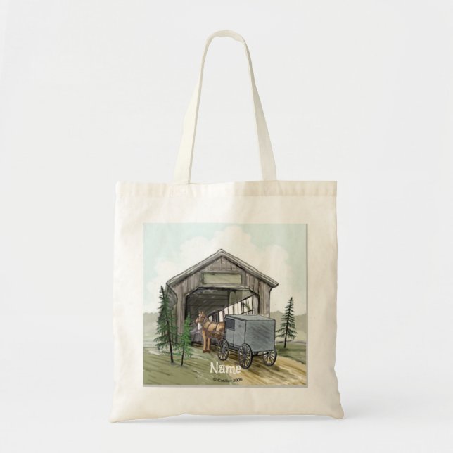 Amish Covered Bridge Tote Bag (Front)