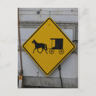 Amish Crossing Sign Postcard