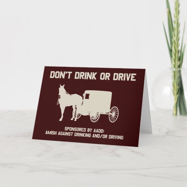 Amish - dont drink or drive card (Front)