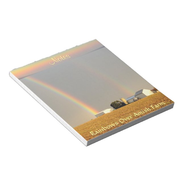 Amish Double Rainbow!  Notepad (Angled)