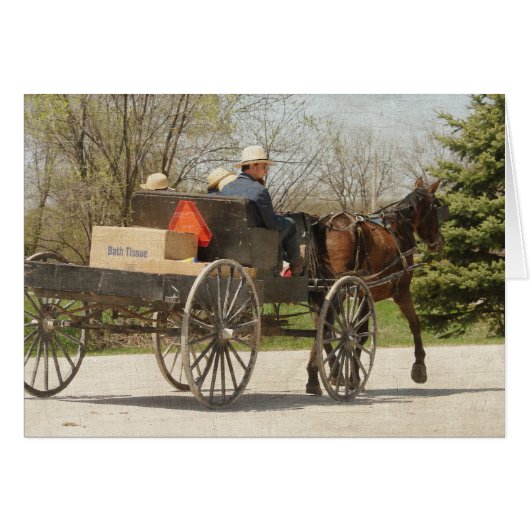 Amish Family Heading Home Cards (Front Horizontal)