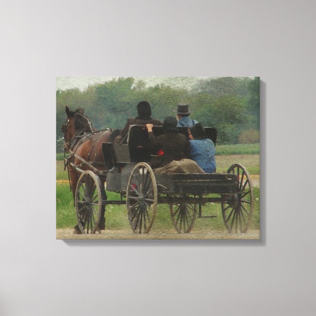 Amish Family Outing Canvas Print (Front)