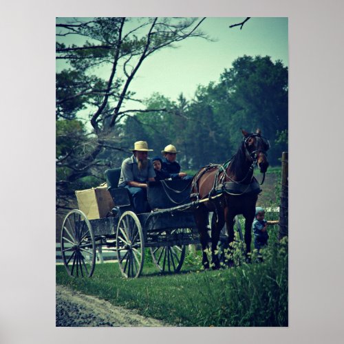 Amish Family Poster