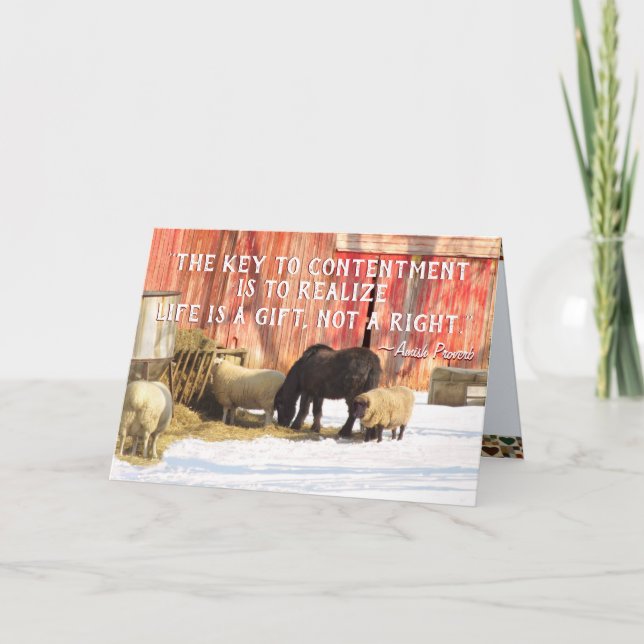 Amish Farm Christmas Cards, Add Name Holiday Card (Front)