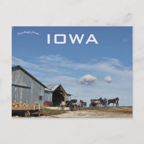 Amish Farm in Lamoni Iowa Postcard