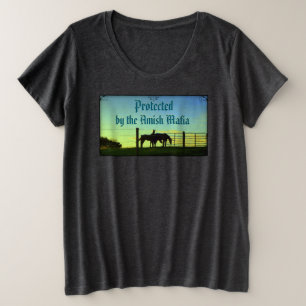 Amish Farm Life. Amish Sunset. Plus Size T-Shirt