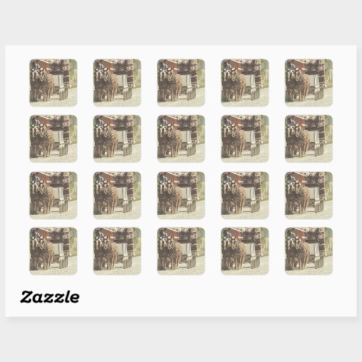 Amish Flower Delivery Square Sticker Zazzle