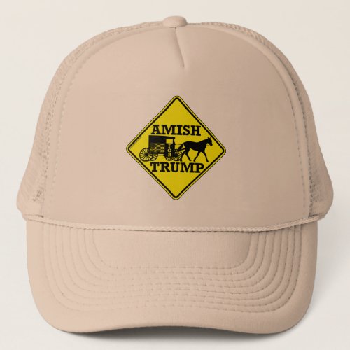Amish For Trump Horse And Buggy Political Humor Trucker Hat