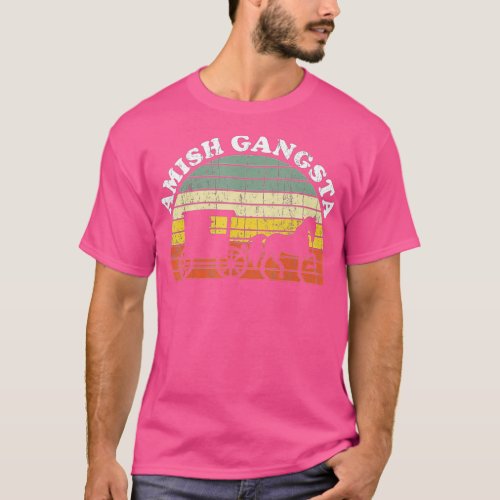 Amish Gangsta Horse and Buggy  Vintage Funny Amish T_Shirt