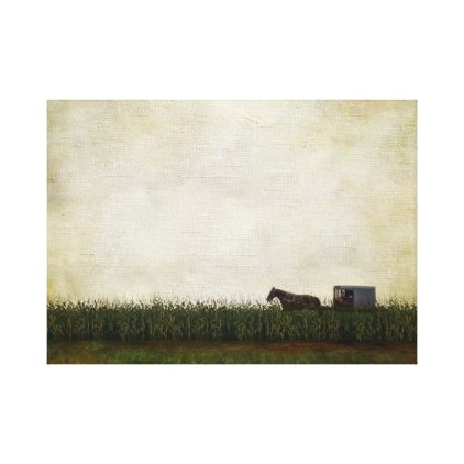 Amish horse and buggy canvas print