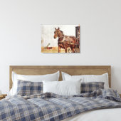 Amish Horse and Buggy in Kalona, Iowa Canvas Print (Insitu(Bedroom))