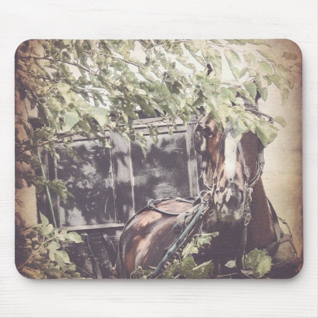 Amish Horse and Buggy in the Shade Mouse Pad (Front)