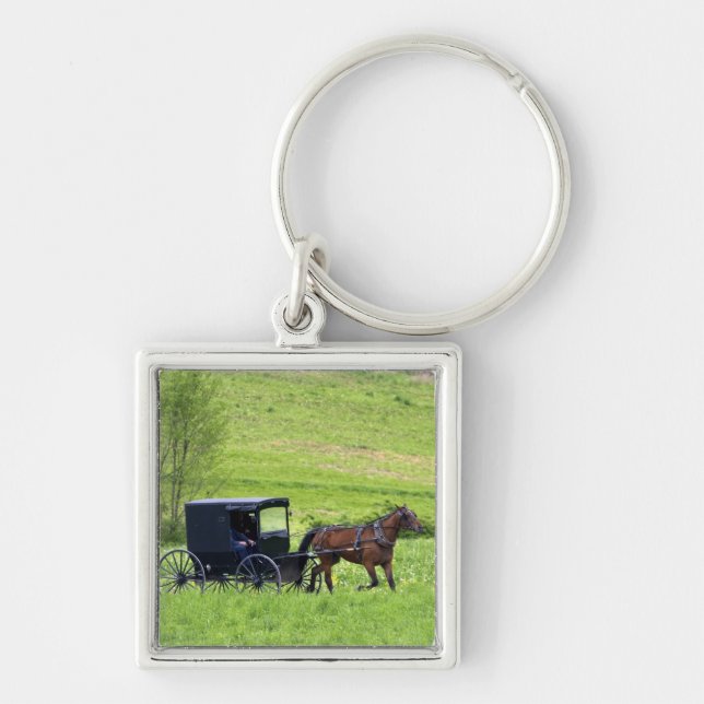 Amish horse and buggy near Berlin, Ohio. Keychain (Front)