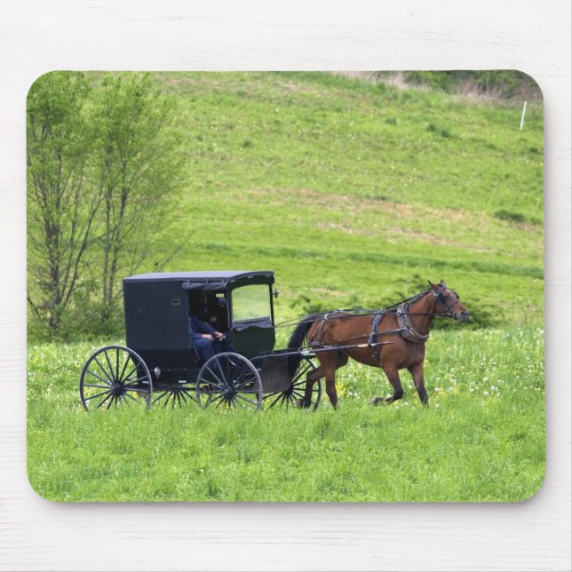Amish horse and buggy near Berlin, Ohio. Mouse Pad (Front)
