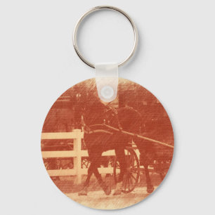 Amish Horse and Buggy Sepia Keychain