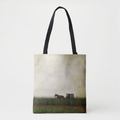 Amish horse and buggy tote bag