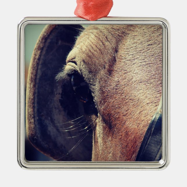 Amish Horse Metal Ornament (Front)