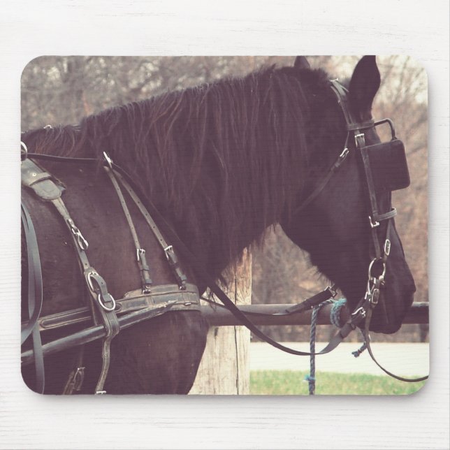Amish Horse Mouse Pad (Front)