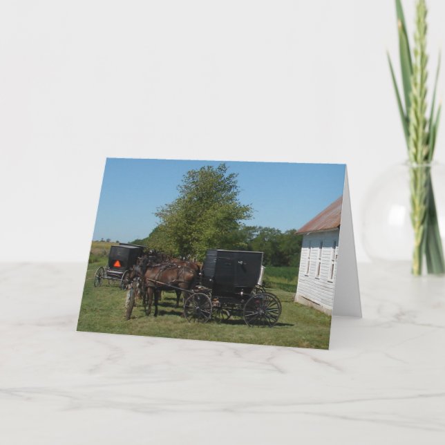 Amish Horses Card (Front)