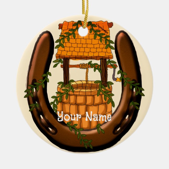 Amish Horseshoe Wishing Well ornament (Front)