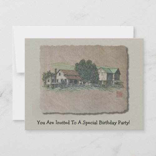 Amish House  Barn Invitation