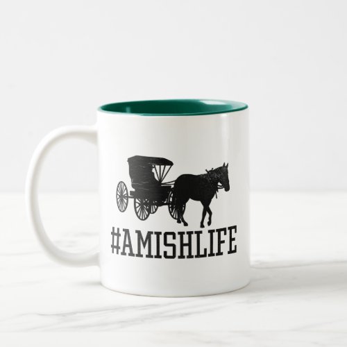 amish life _  horse and buggy amishlife  Two_Tone coffee mug