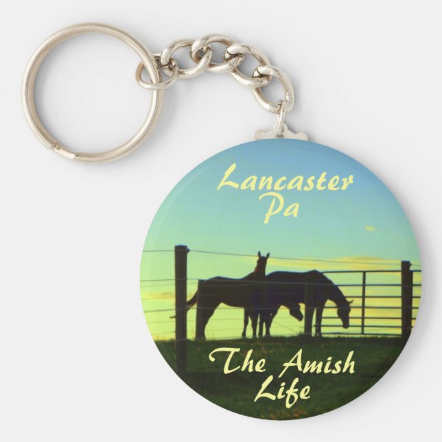 Amish Life, Lancaster County Horses Ketchain Keychain (Front)