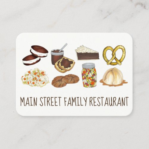 Amish PA Dutch Foods Diner Restaurant Chef Business Card