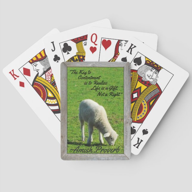 Amish Proverb! Cute Lamb! Amish Farms! Poker Cards (Back)