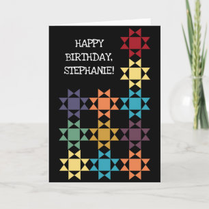 Amish Quilt Blocks Personalized Custom Message Card