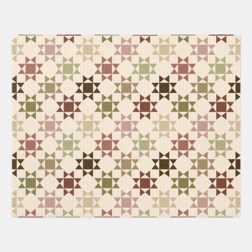 Amish Quilt Print Neutral Colors on Cream Rug