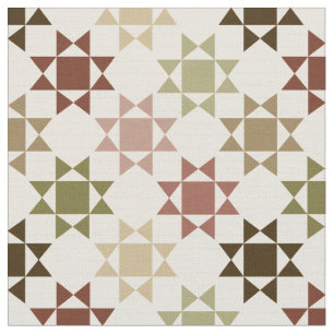 Amish Quilt Print Neutral Colors Patterned Fabric