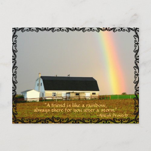 Amish Rainbow Friends Proverb Postcard