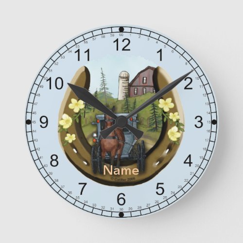 Amish Road Trip custom name clock