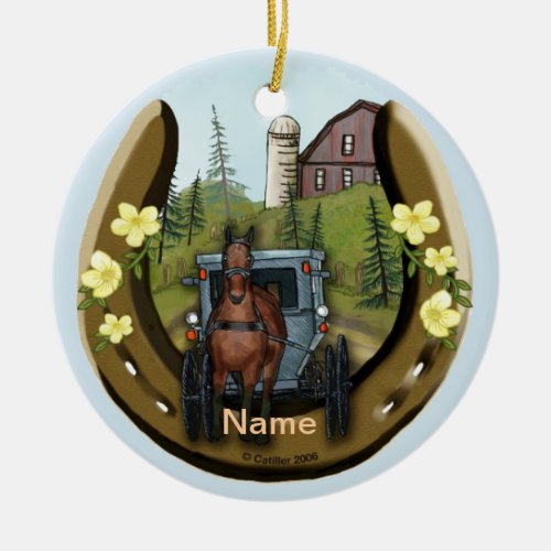 Amish Road Trip custom name ornament  