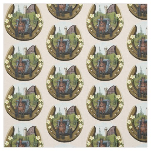 Amish Road Trip Horseshoe Fabric