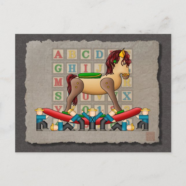 Amish Rocking Horse Postcard (Front)