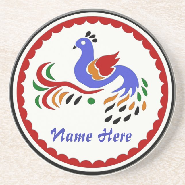 Amish Style Bird Drink Coaster (Front)