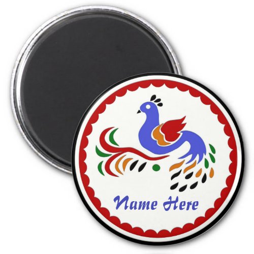 Amish Style Bird Drink Coaster Magnet